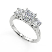 Janet 3 Stone Solitaire Princess Cut Diamond Engagement Ring - Nivetta